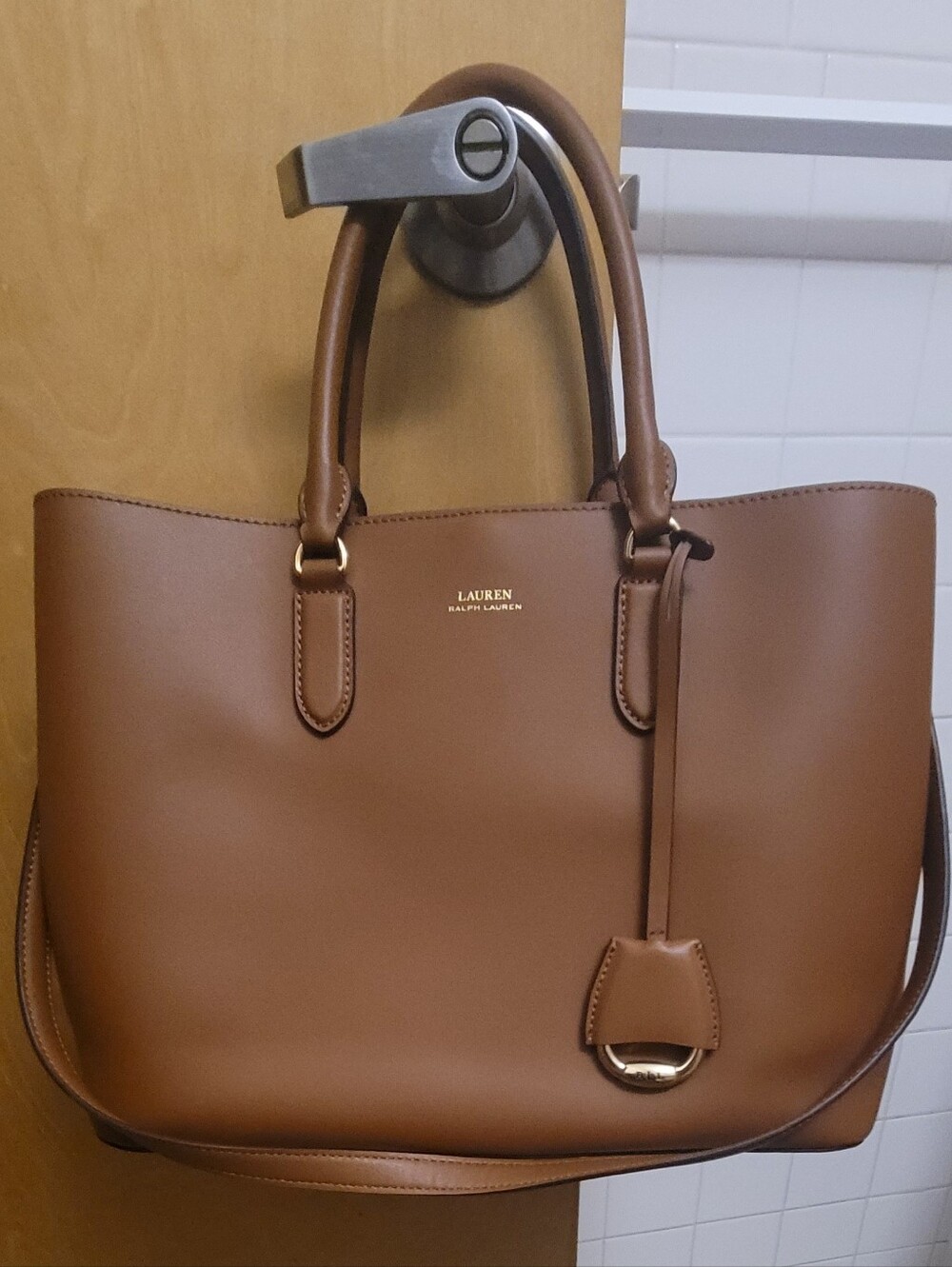 Lauren Ralph Lauren Caramel Brown Leather Tote